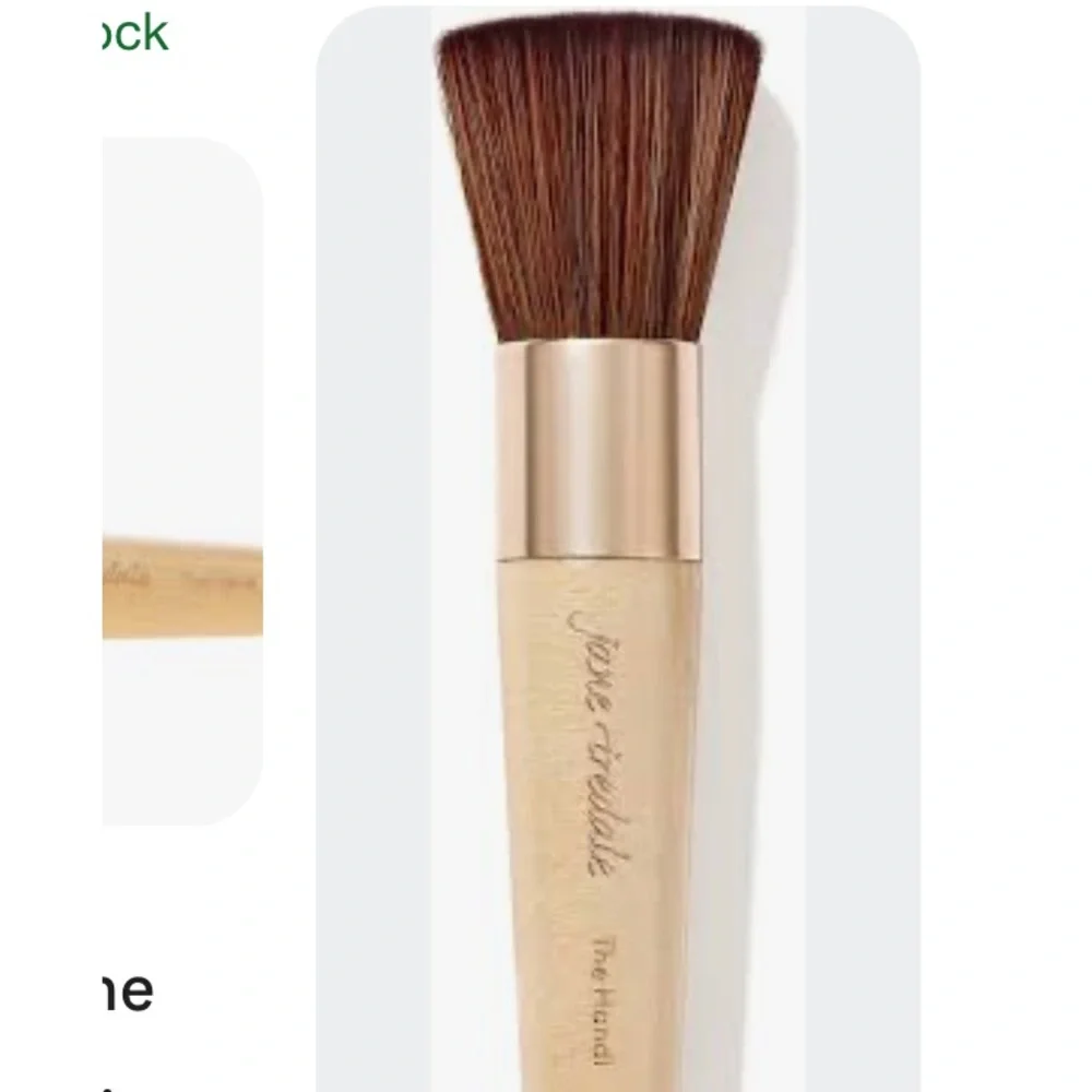 Jane Iredale Makeup Brush with Brown Bristles and Tan Handle